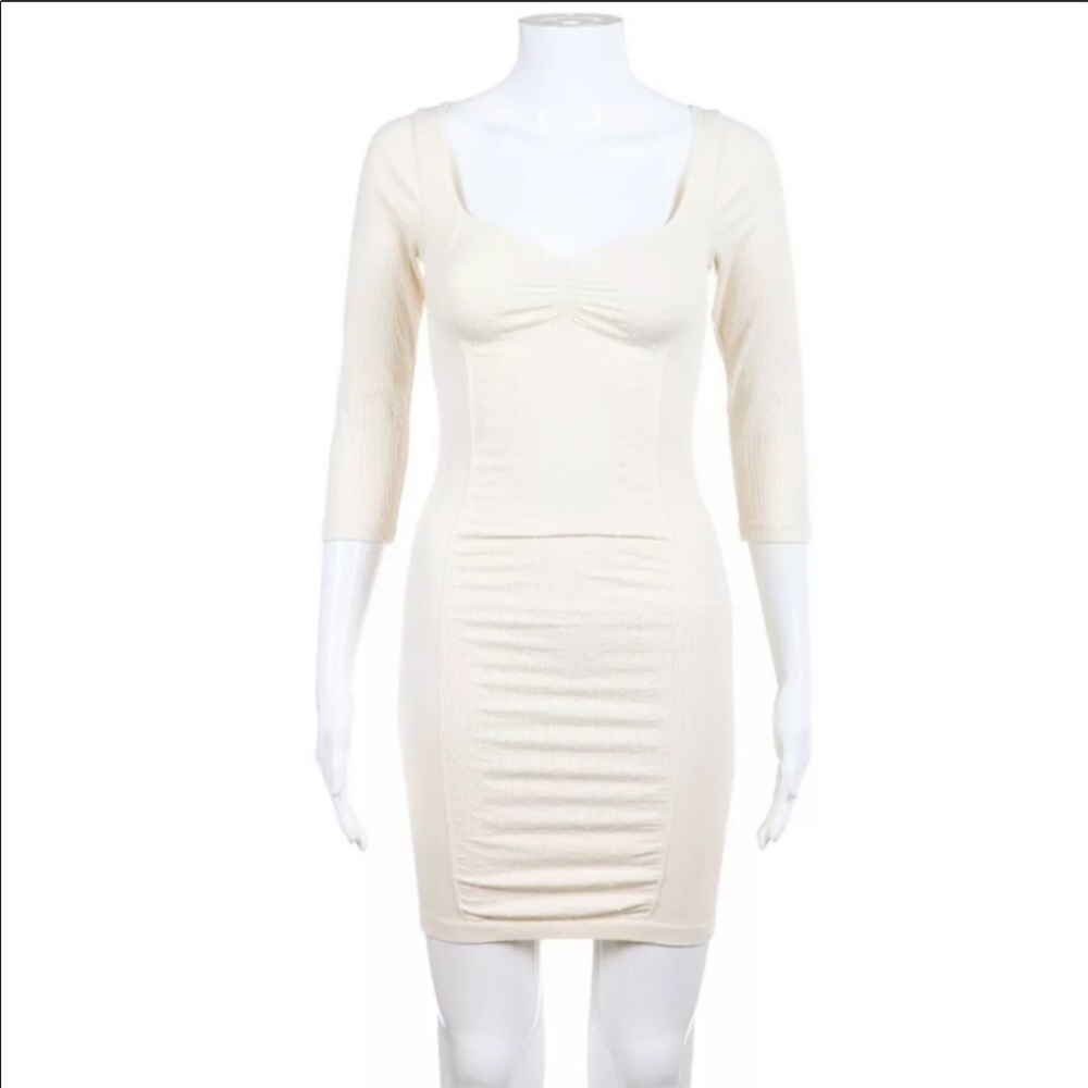 FREE PEOPLE INTIMATELY CREAM IVORY BODYCON DRESS